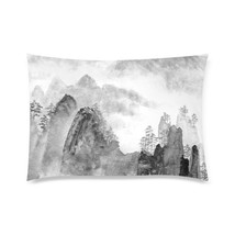 Mountain Monochrome Waterbrush Pillow Case 30&quot; x 20&quot; (2 Sides) - $431.73 MXN