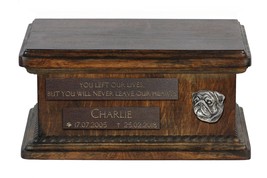 Urn for dog’s ashes with relief and sentence with your dog name and date - Pug,  - £79.13 GBP