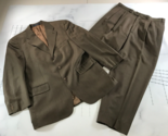 Vintage Chaps Ralph Lauren Suit Mens 46R 35x29 Pants Dark Green Olive Br... - $138.59