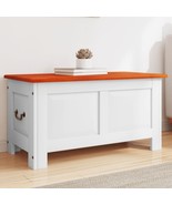 vidaXL Storage Chest Brown and White Solid Acacia Wood and Engineered Wood - $503.85 CAD