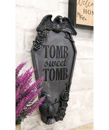 Gothic Raven Crows On Graveyard Tomb Coffin Headstone Black Roses Wall D... - £19.57 GBP