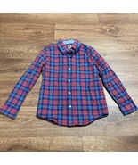 Janie &amp; Jack Boys Red Blue Plaid Long Sleeve Button Up Shirt Size 6 Small - $27.72