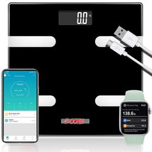 5Core Digital Bathroom Scale for Body Weight Fat Rechargeable 400 lb/180kg - £14.70 GBP