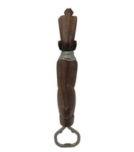 Vtg Hand Carved Wooden, Wooden  Tribal Bottle Opener - £11.74 GBP