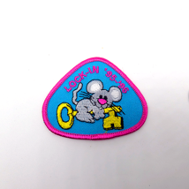 Vintage Girl Scout 1995 1996 LOCK IN Patch Badge 4 Inch MOUSE Pink Blue - $127.12 MXN