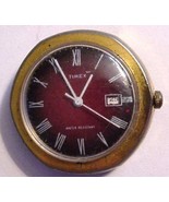 Men&#39;s Timex Watch Red Dial Gold Tone Bezel Working See Video - $99.00