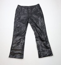 Vintage 90s Streetwear Womens 14 Faded Wide Leg Flared Leather Pants Goth Dom - $89.05