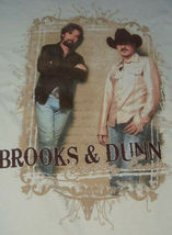 Brooks &amp; Dunn Cowboy Town Tour T-Shirt Light Beige Size Medium Adult EUC - £12.04 GBP