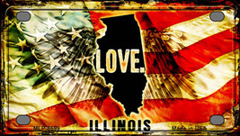 Illinois Love Novelty Mini Metal License Plate Tag - £11.76 GBP