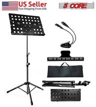 2 IN 1 Dual Use Music Stand Sheet Folding Portable Boom Holder Metal Base Cli... - £22.74 GBP