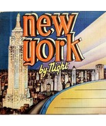 New York City By Night Skyscrapers Folio Colortone Prints Topographic PC... - $54.32 CAD