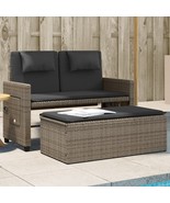  Garden Bench Grey PE rattan, powder-coated steel, polyester Medium - $349.49