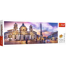 Panorama 500 Piece Jigsaw Puzzle, Piazza Navona, Rome, Italy, Fountain o... - $17.03