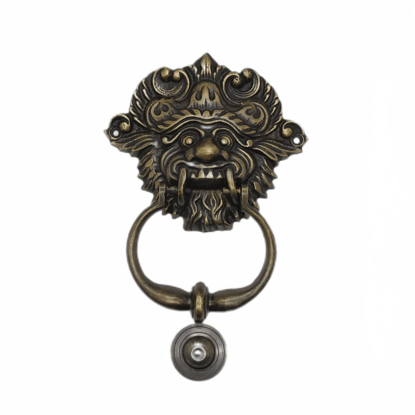 6.5 Inch Ancient VINTAGE Balinese BARONG Creature Detailed Door Knocker ... - $71.00