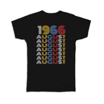 1966 August Colorful Retro Birthday : Gift T-Shirt Age Month Year Born - £19.73 GBP