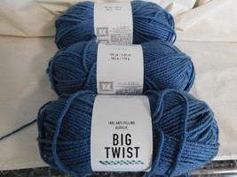 Big Twist Living Twilight blue lot of 3 Dye Lot 194286 - £12.75 GBP