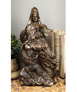 Ebros Avalokiteśvara Meditating Buddha Kwan Yin Kuan Yin On Dragon Statu... - $57.99
