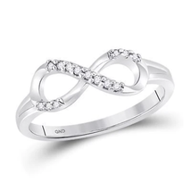 Diamond Infinity Ring 10k White Gold - £220.74 GBP