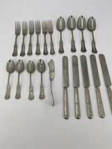 20 Pc Set Wm A Rogers Floral Nickel Silver Flatware OHS124 c. 1910 - £14.60 GBP