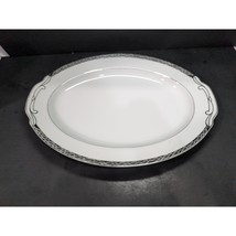 Fukagawa Arita Silver Fern Oval Platter, MCM Vintage Hand Painted Tray, ... - $19.80