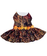 Fall Leaves Patterned Dress with Orange Bow Accent &amp; Matching Leash Size... - $389.66 MXN
