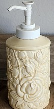 Vintage I.W. Rice Irice Porcelain Floral Pump Lotion Bottle Dispenser 6” - £10.65 GBP