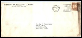 1938 US Cover - Interstate Broadcasting Co, New York, NY to NYC W10 - £2.34 GBP
