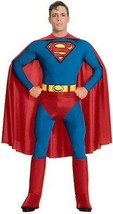 Superman Classic Comic Book Superhero Halloween Costume Adult Size Xl 44-46 - £30.86 GBP