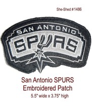 NBA Patch San Antonio SPURS lg. Embroidered 5.5&quot; x 3.75&quot; Sew On Patch (used) - £6.35 GBP