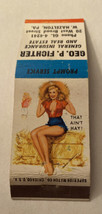 Vintage Matchbook Cover Matchcover Girlie Pinup Geo P Fichter W Hazelton PA - $2.85