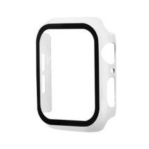 Hard PC Bumper Case w/ Tempered Glass for Apple Watch 45mm Series 7 CLOUDY WHITE - £6.02 GBP