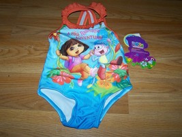 Size 12 Months Dora the Explorer &amp; Boots One Piece Swimsuit Bathing Swim... - £11.06 GBP