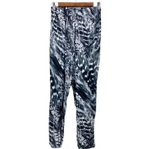 Vox Populi Abstract Animal Print Flowy Casual Pants XS Black Gray White - £10.26 GBP