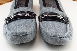 Life Stride Size 8.5 M Gray Almond Toe Driving Loafers Fabric Women Vanity - £13.16 GBP