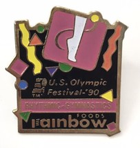 Rainbow Foods U.S. Olympic Festival 1990 Rhytmic Gymnastics Vtg Lapel Hat Pin - £4.48 GBP