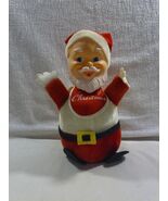 Vtg Gunderful Creation Japan Christmas Santa Rubber Face Roly Poly Music... - $31.95