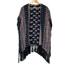  Abercrombie &amp; Fitch Boho Fringe Kimono Shawl Cover Up Cardigan Wrap - £20.57 GBP
