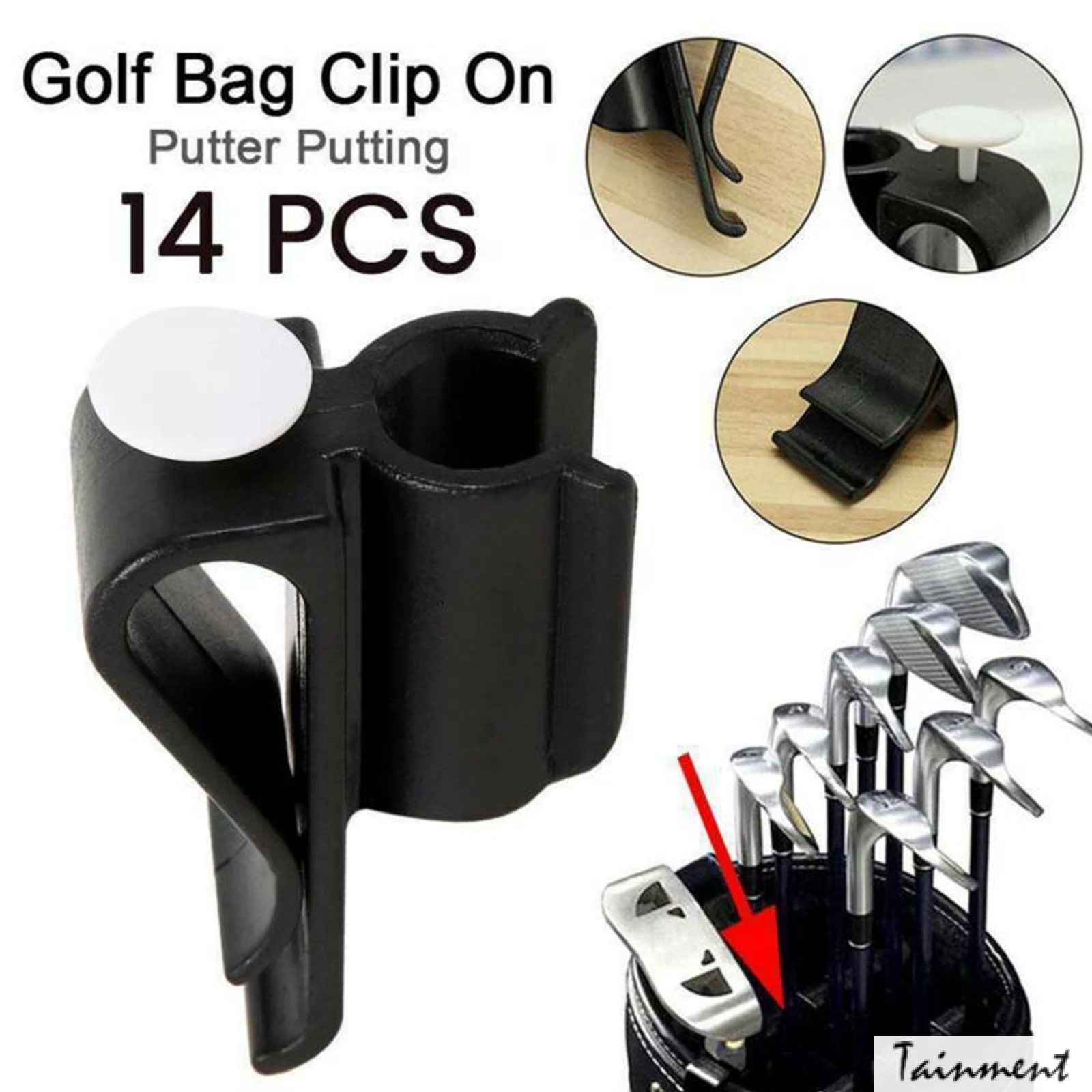  golf putter clamp golf bag clips clubs holder organizer with plastic white marker drop thumb200