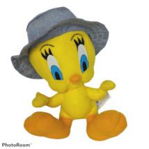 Vintage Looney Toons Yellow Tweety Bird Wearing Hat Stuffed Animal 1998 10.5&quot; - £18.69 GBP