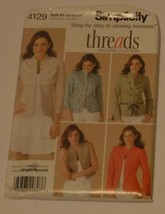 Simplicity Sewing Pattern # 4129 Misses Lined Jackets and Vest - $4.99
