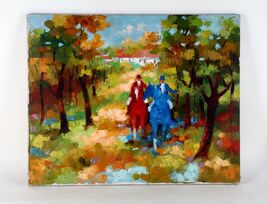 An item in the Art category: Untitled Equestrian Art by Raoul, Oil Painting on Canvas, 24x30