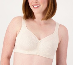 Breezies Wirefree Diamond Shimmer Unlined Support Bra Champagne, 48DDD - £18.16 GBP