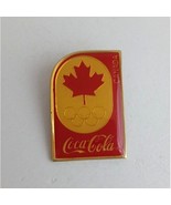 Vintage Coca-Cola Canada Red Maple Leaf Olympic Lapel Hat Pin - $192.24 MXN