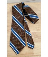 Vintage Kap&#39;s of Lawrence Men&#39;s Brown, Blue &amp; White Neck Tie - £3.98 GBP