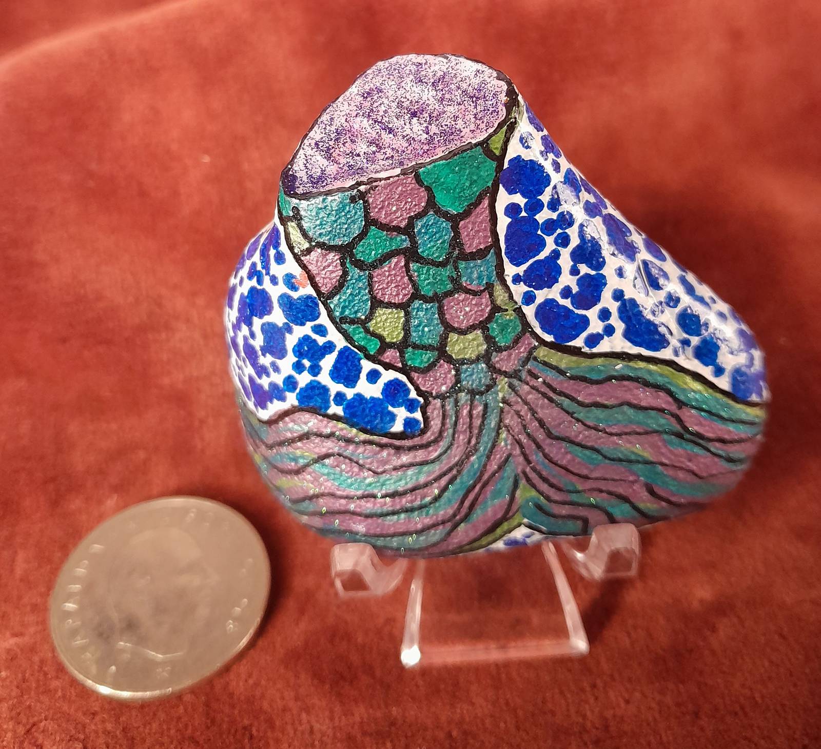 When Mermaids Take To Land Painted Rock Glitzy Shine Dazzle Fun Gifts Sh... - $4.95