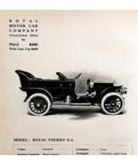 1908 Royal Motor Model G-3 Tourist Print Catalog Advertisement Automobil... - $29.99