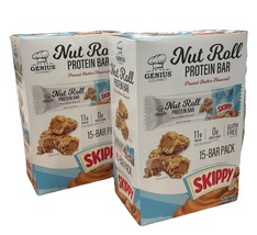 2 Packs Nut Roll Protein Bar Skippy  Peanut Butter Flavored 15 Protein Bars - $46.25