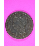 1847/47 Large Cent Braided Hair Liberty Exact Rare Early Type Coin Pictu... - $74.07 CAD