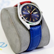 Rare! Vintage CITIZEN Automatic Men&#39;s Watch RED&amp;BLUE Colors Featured {Pre-owned} - £309.34 GBP