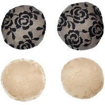 Lace Pasties Round Circle Nipple Covers Self Adhesive Black or Nude BW2185R - £14.17 GBP